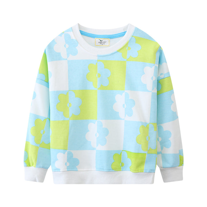 Mädchen Sweatshirt mit buntem Blumenmuster Drune