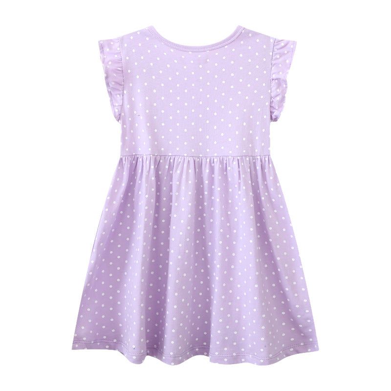 Mädchen Baumwollkleid mit bezaubernden Einhorn-Applikationen Drune