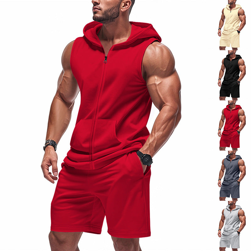 Herren Sportlicher Hoodie und Shorts Set Drune