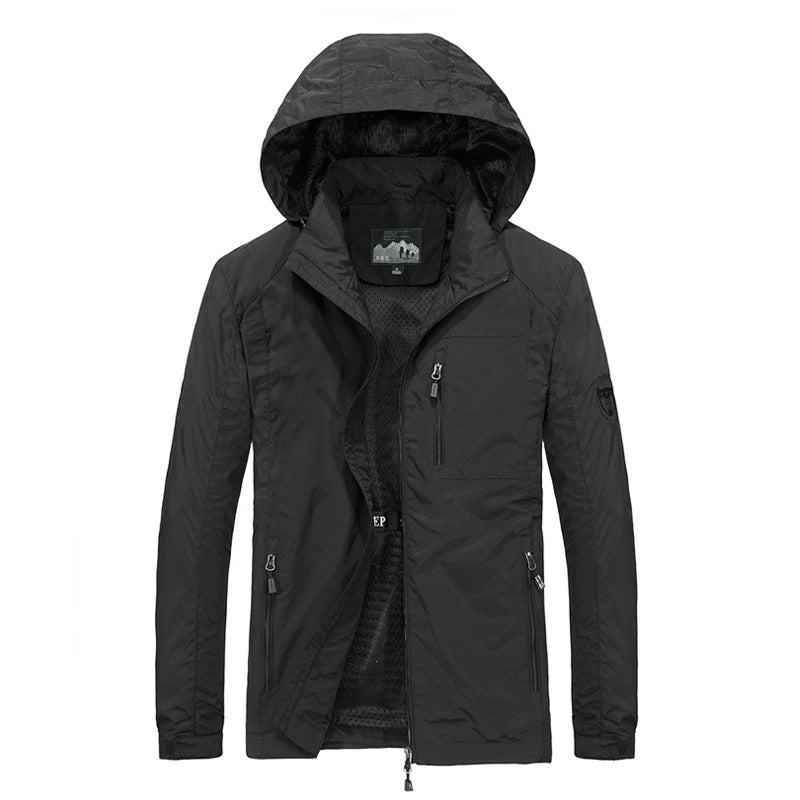 Herren Multifunktionale Outdoorjacke mit verstellbarer Kapuze Drune