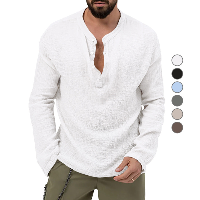 Herren Langarmshirt mit Knopfleiste Drune