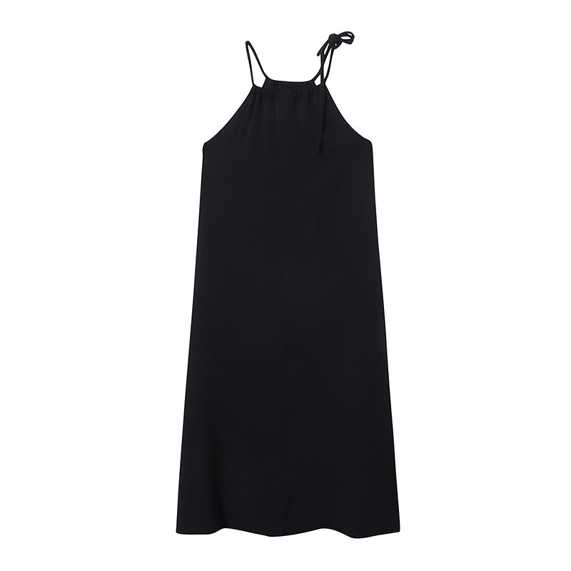 Damen Maxikleid mit gestreift verstellbaren Trägern und großzügigen Seitentaschen Drune