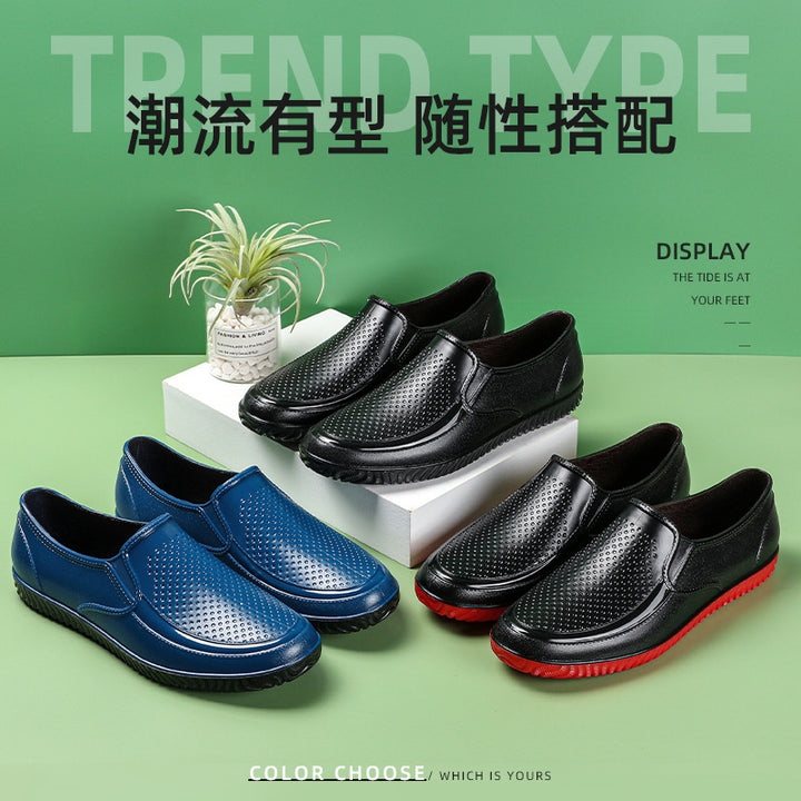 Herren Elegante perforierte Slip-On Halbschuhe mit rutschfester Profilsohle Drune