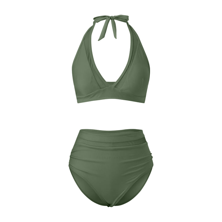 Damen Hochtailliertes Bademoden-Set mit stylischem Haltertop Drune