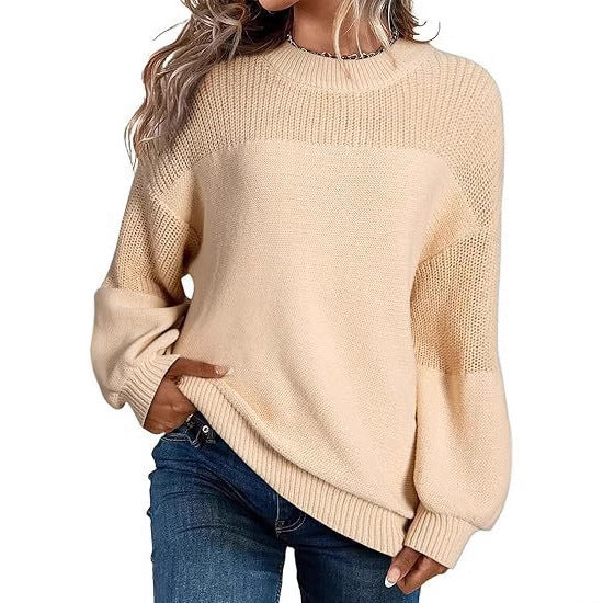 Damen Modischer Strickpullover mit überschnittenen Schultern und lässigem Schnitt Drune