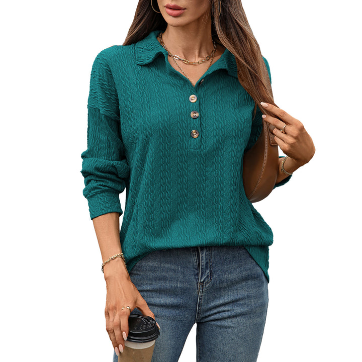 Damen Langarmshirt mit strukturiertem Knopfdesign Drune