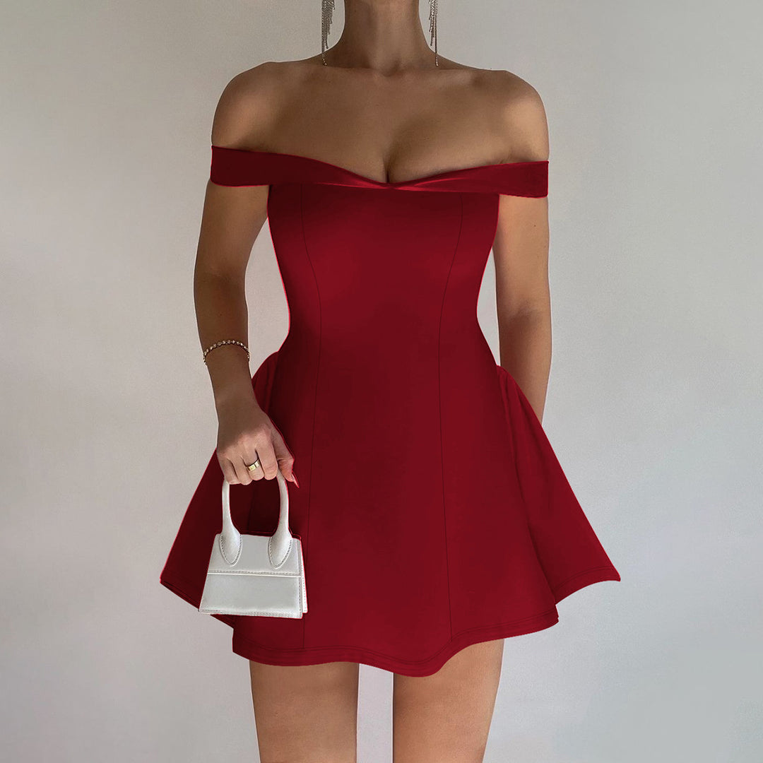 Damen Off-Shoulder Kleid Drune