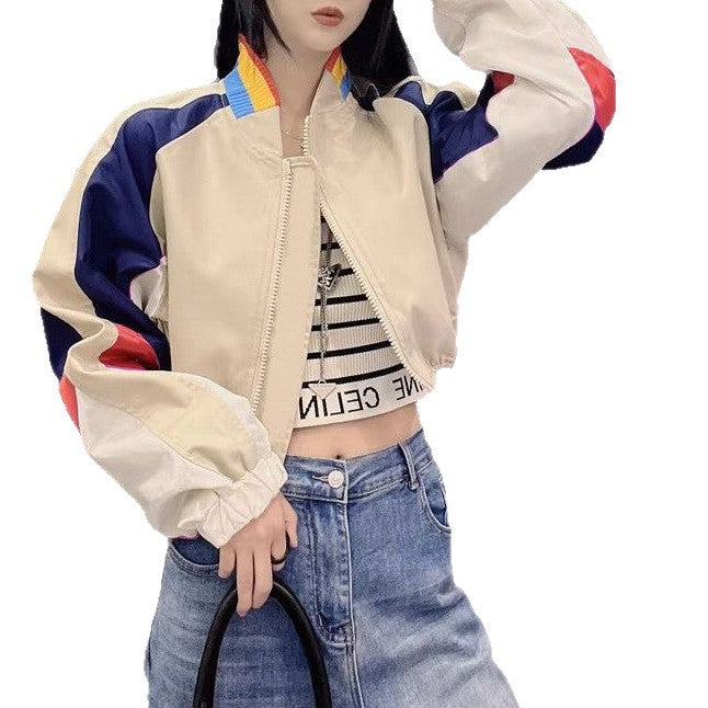 Damen modische Bomberjacke mit bunten Akzenten Drune