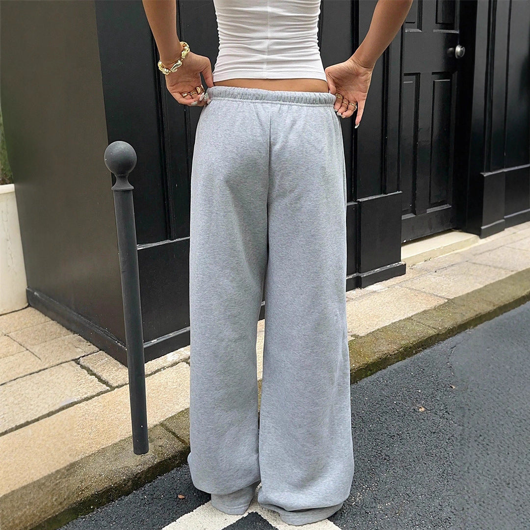 Damen Lässige Sweatpants mit weitem Schnitt und elastischem Bund Drune