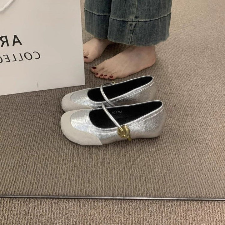 Damen elegante Mary Jane Ballerinas mit modischen Schnallen Drune