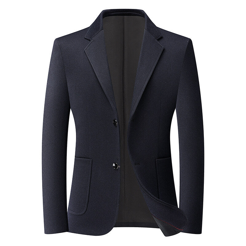 Herren Slim-Fit Blazer im feinen Struktur-Tweed mit aufgesetzten Pattentaschen Drune