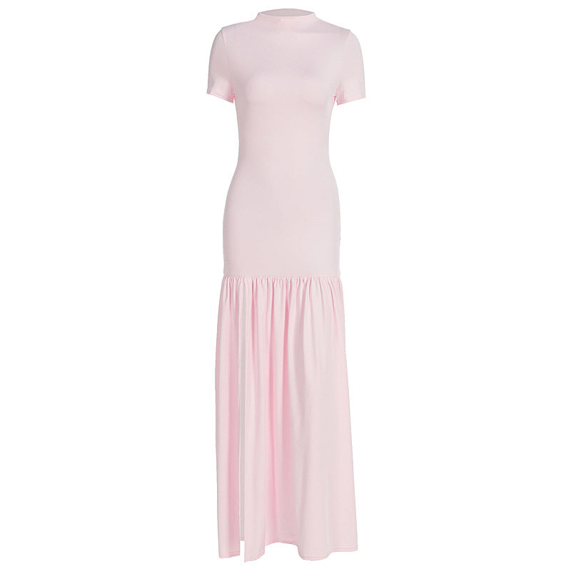 Damen Maxi-Kleid mit elegantem halblangen Ärmel und voluminösem Rock Drune