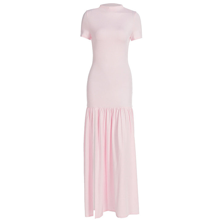 Damen Maxi-Kleid mit elegantem halblangen Ärmel und voluminösem Rock Drune