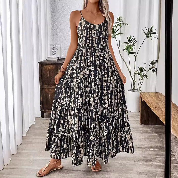 Damen Maxikleid mit elegantem Schnitt und fließendem Stoff Drune