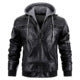 Drune | Stilvolle Premium Leder Winter Jacke mit Kapuze