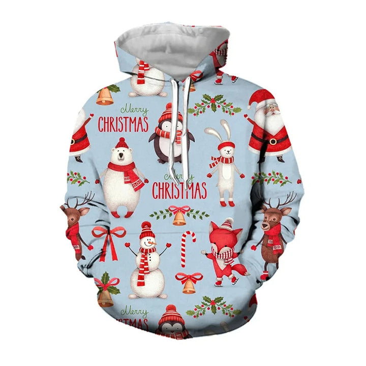 Damen Lustiger Weihnachts-Kapuzenpullover mit festlichem Motiv Drune