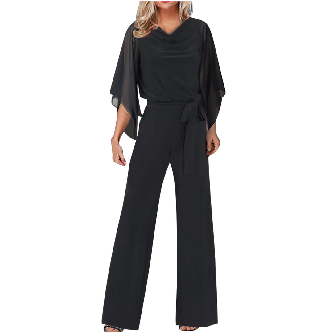 Damen Eleganter Jumpsuit mit fließendem Oberteil und weitem Bein Drune