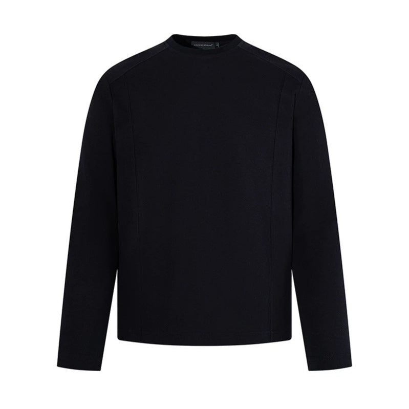 Herren Langarmshirt mit Rundhalsausschnitt aus meliertem Baumwollmix Drune