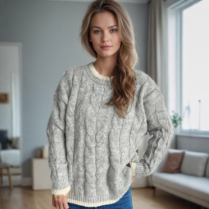 Damen Grobstrickpullover mit Struktur und lässigem Design Drune