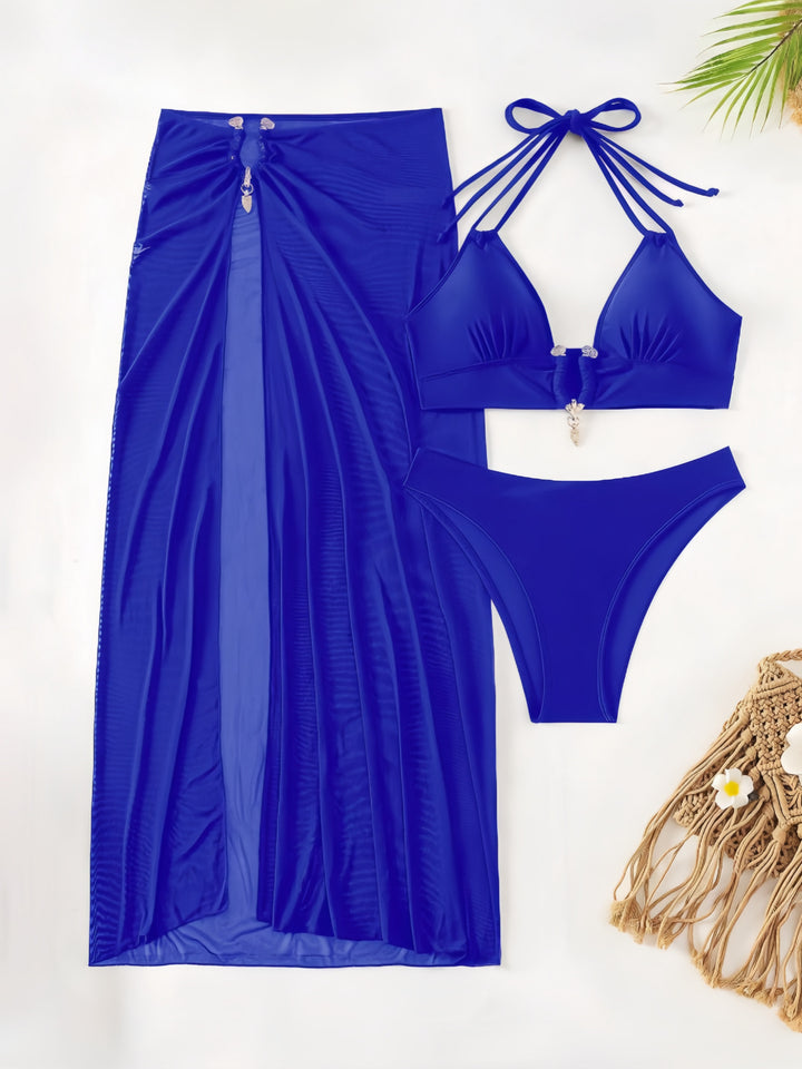 Damen Bikiniset mit transparentem Maxirock Drune