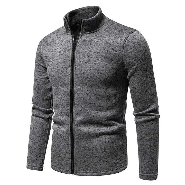 Herren Fleecejacke mit hoher Stehkragen und durchgehendem Reißverschluss Drune