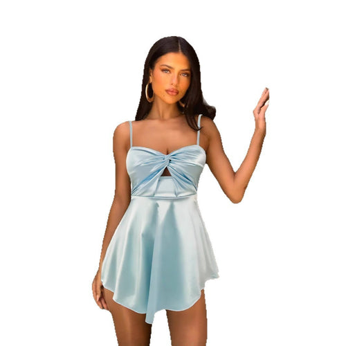 Damen Sommerliches Kleid mit raffinierter Drapierung und verstellbaren Trägern Drune