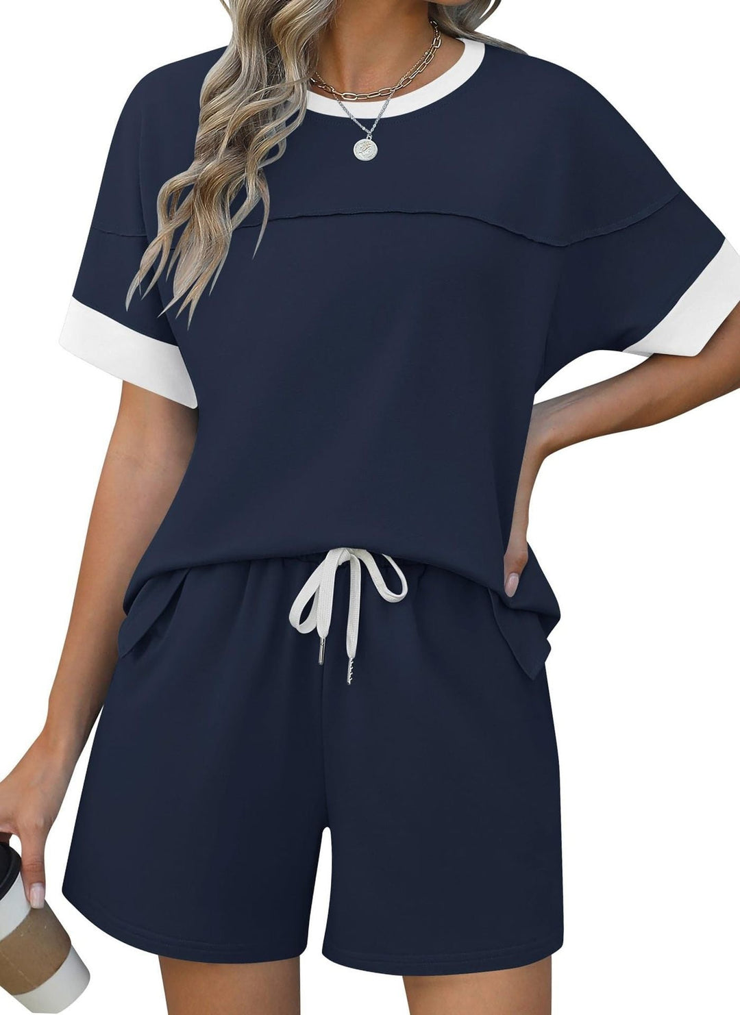 Damen lässiges Sport-Outfit mit elastischem Bund und praktischen Taschen Drune