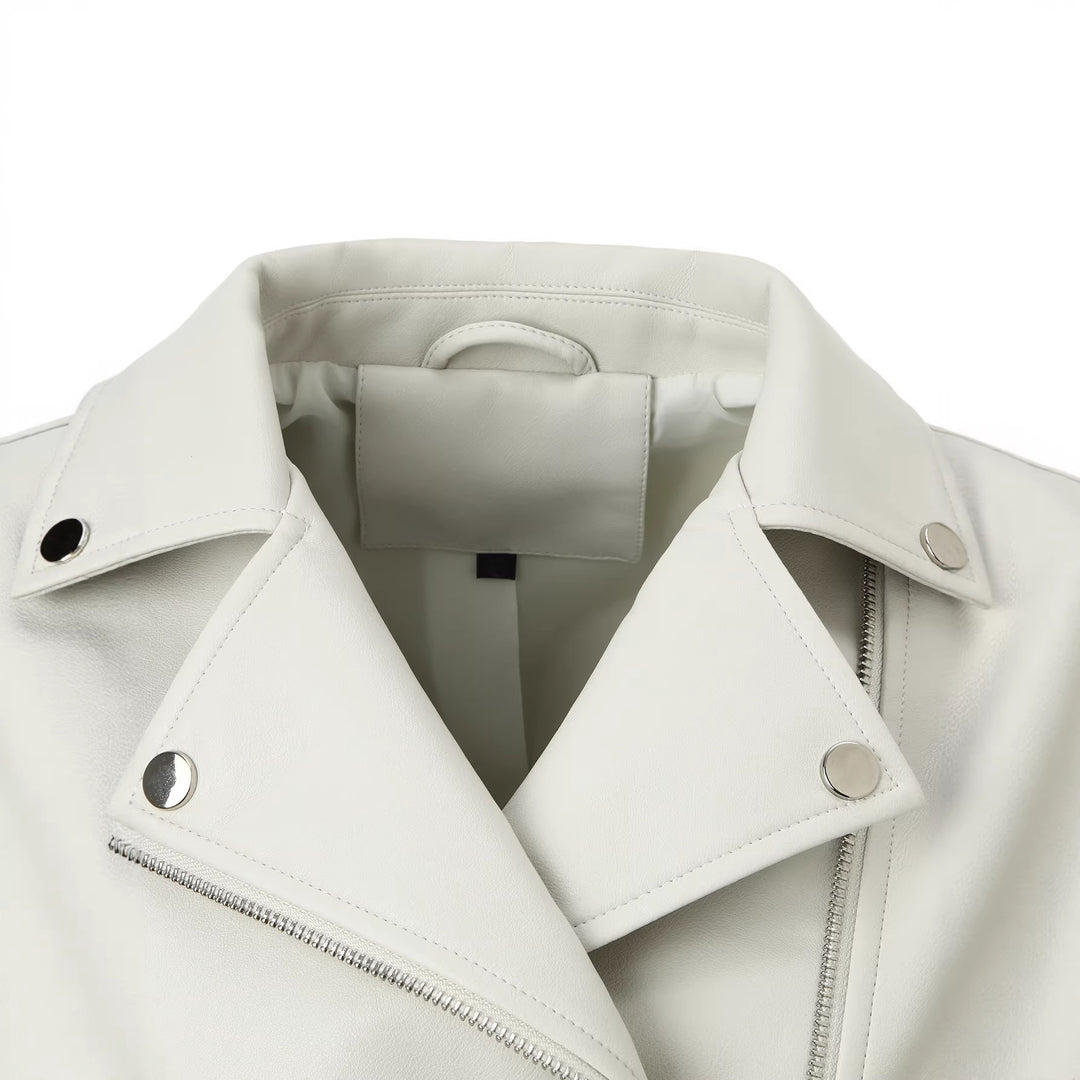 Damen Cropped Bikerjacke mit Fransen Drune