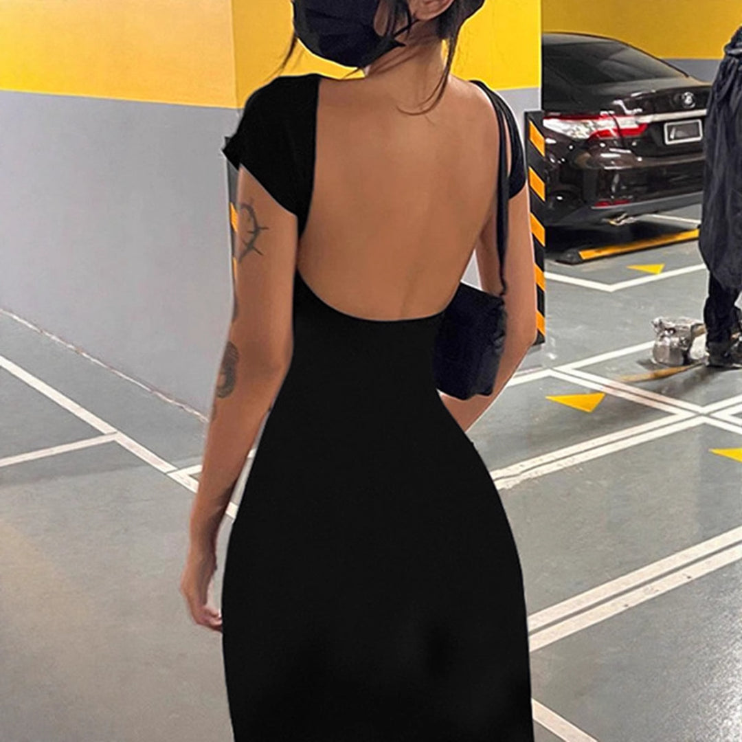 Damen Maxikleid mit tiefem Rückenausschnitt Drune