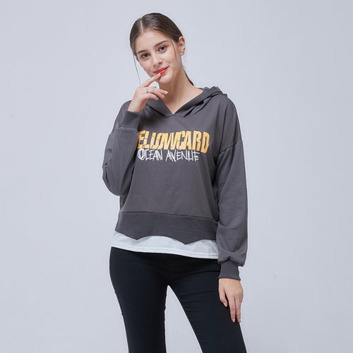 Damen Lässiger cropped Hoodie mit Grafiken Drune