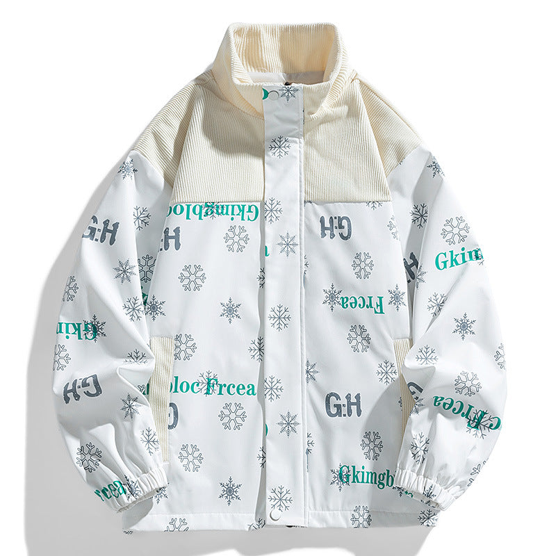 Damen Oversize-Übergangsjacke mit Cordbesatz und Stehkragen Drune