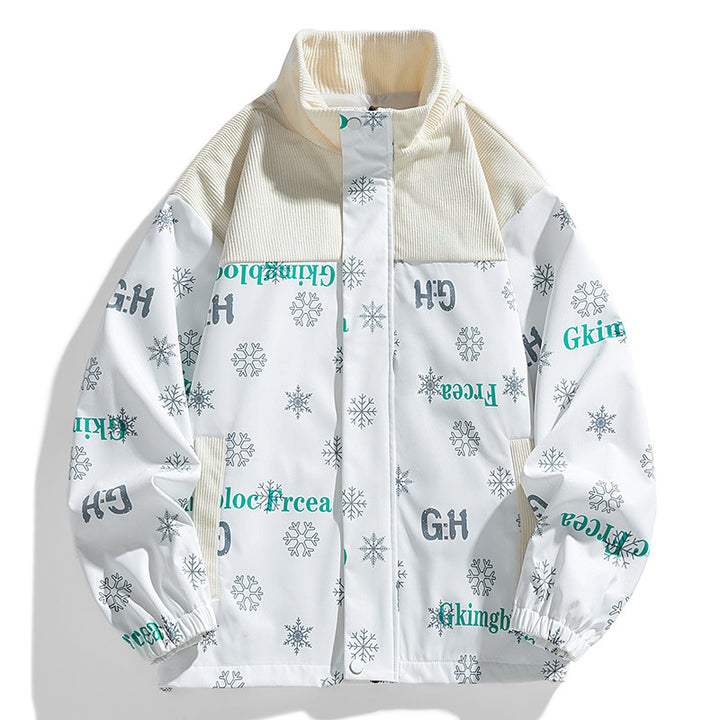 Damen Oversize-Übergangsjacke mit Cordbesatz und Stehkragen Drune