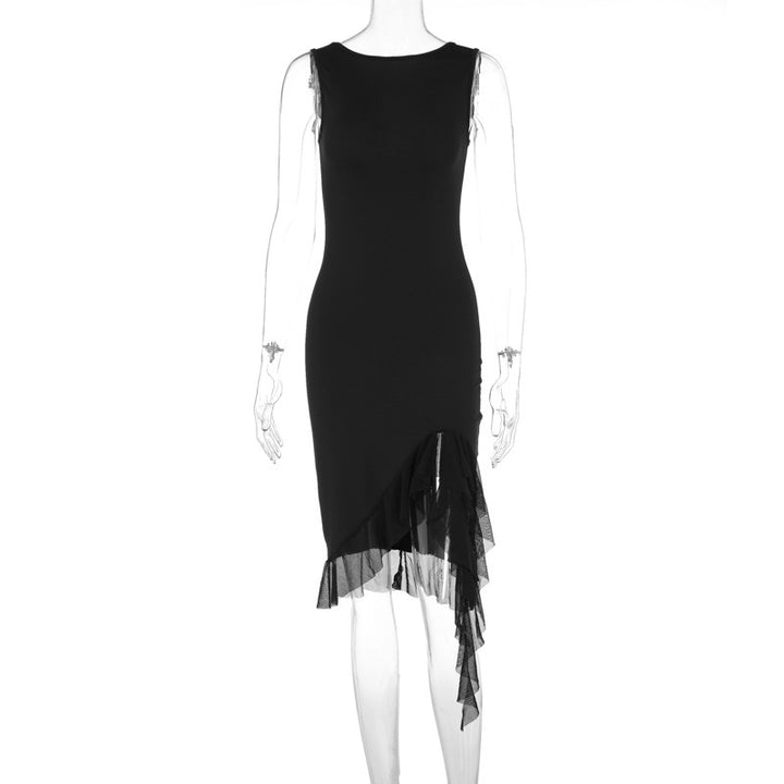 Damen Elegantes Kleid mit Rüschendetails und figurbetontem Schnitt Drune