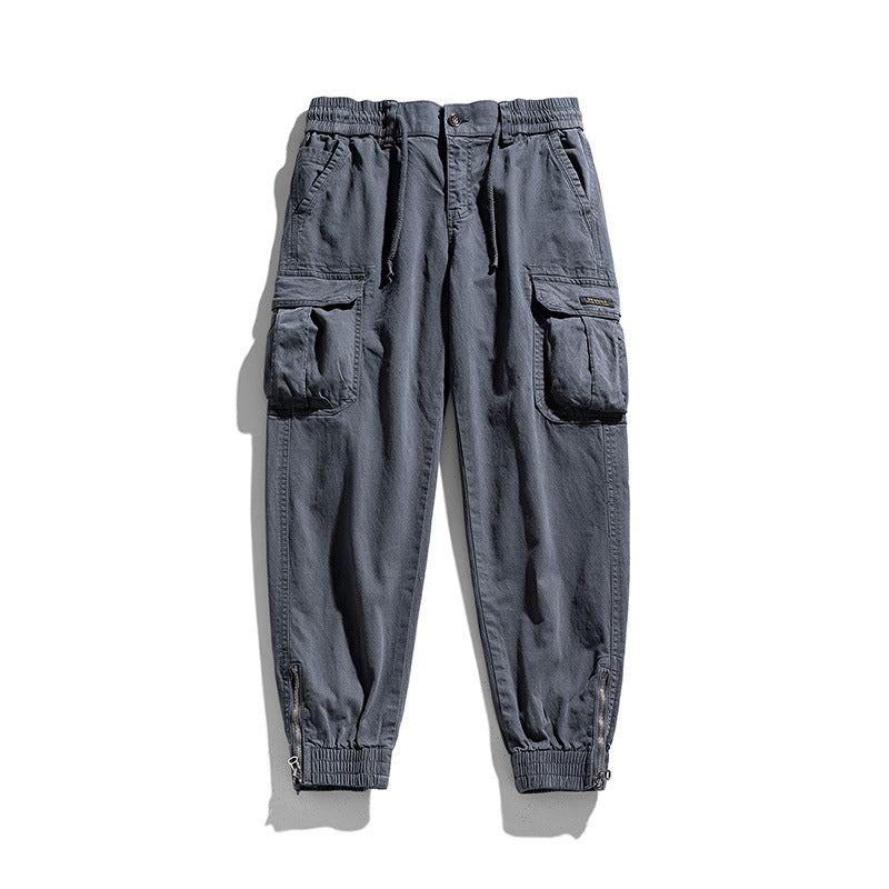 Herren Multifunktionale Cargo-Joggerhose mit Reißverschluss-Beinabschluss und großen Klappentaschen Drune