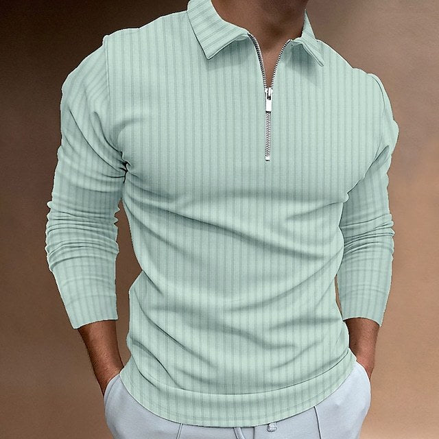Herren modischer Poloshirt mit Reißverschluss Drune