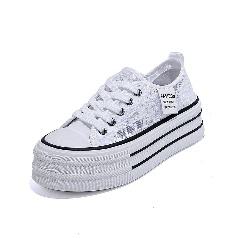 Damen Sneakers mit hohem Plateau und atmungsaktiver Oberseite Drune