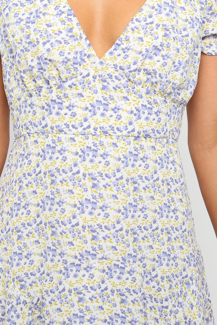 Damen Blütenmuster Kleid im lässigen Sommerstil Drune