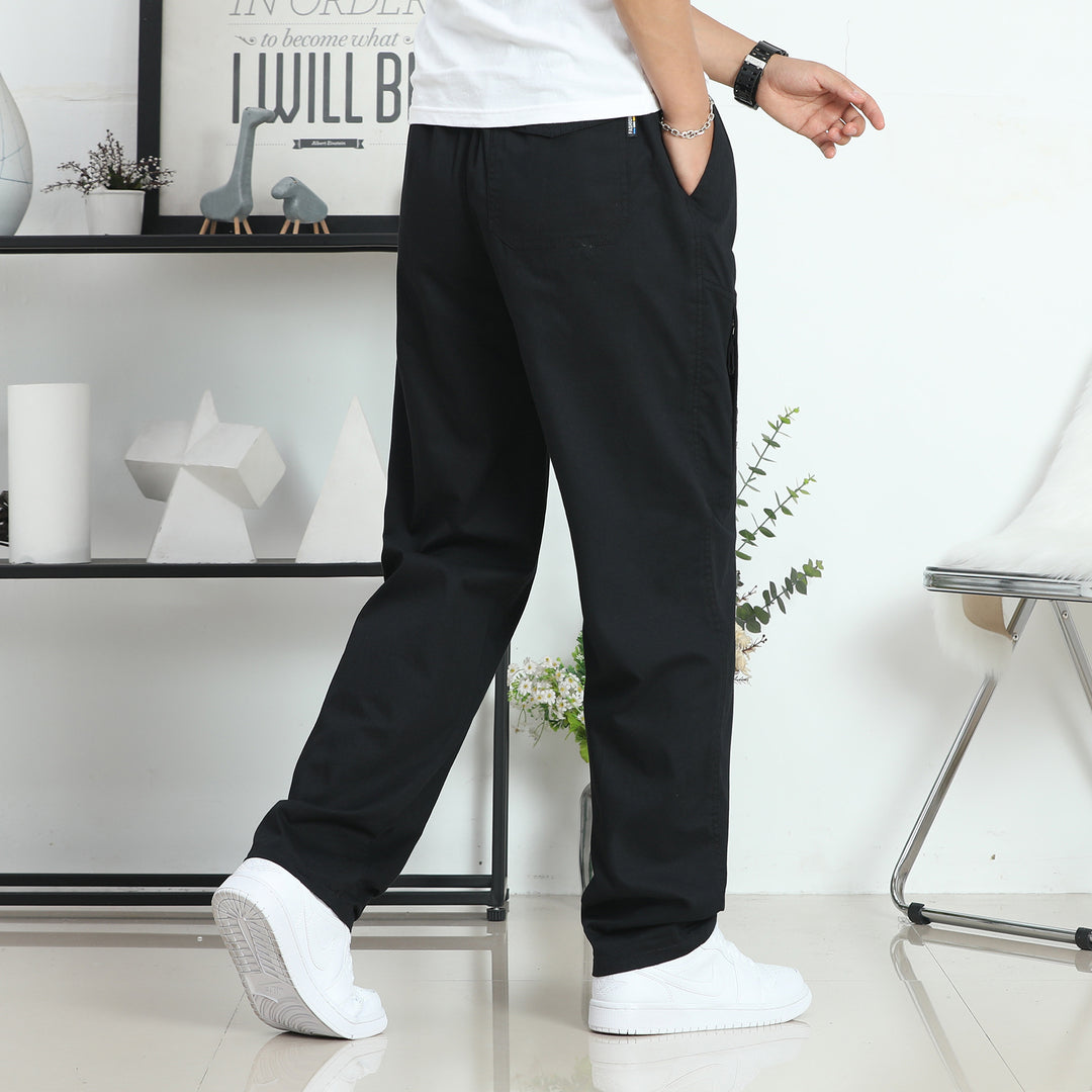 Herren Weite Cargohose im Utility‑Stil mit seitlicher Reißverschlusstasche und ergonomischen Nähten Drune