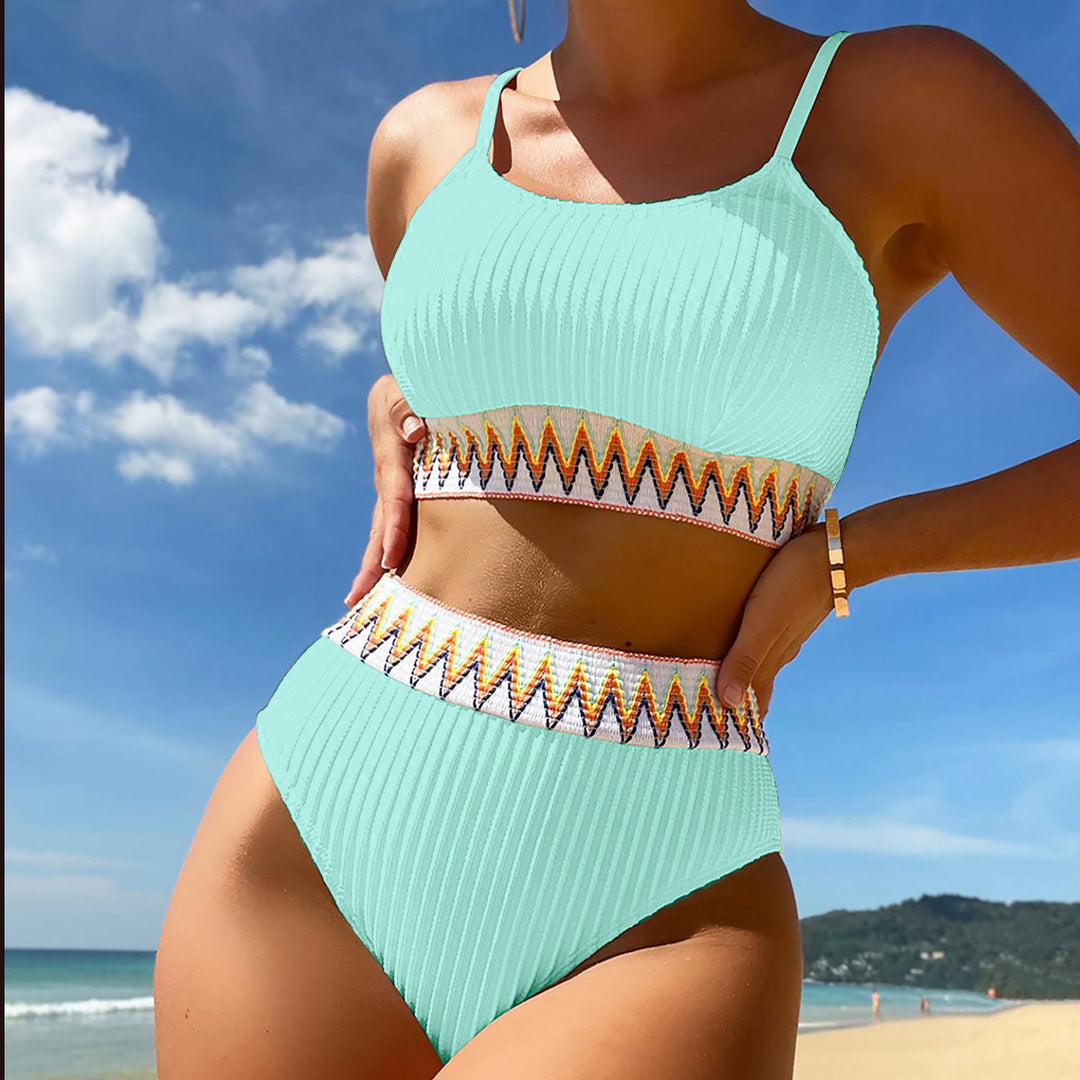 Damen Hochtailliertes Bikiniset mit raffinierten Zierdetails Drune