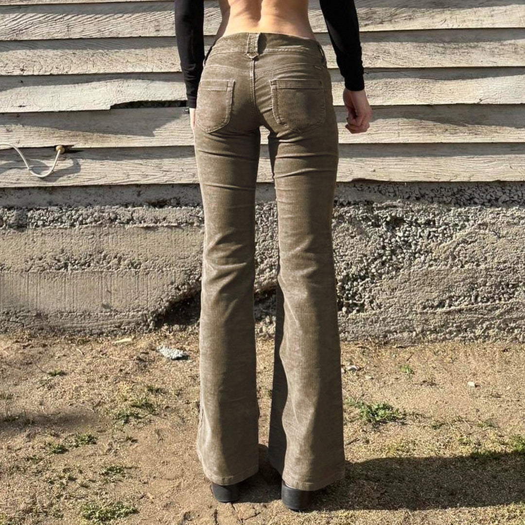 Damen Flared Jeans mit modischem Schnitt und bequemen hohen Bund Drune