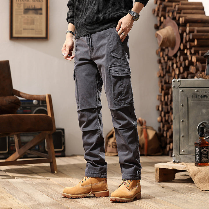 Herren Tactical Cargo-Hose mit Knöchelstulpen und Mehrfachtaschen Drune