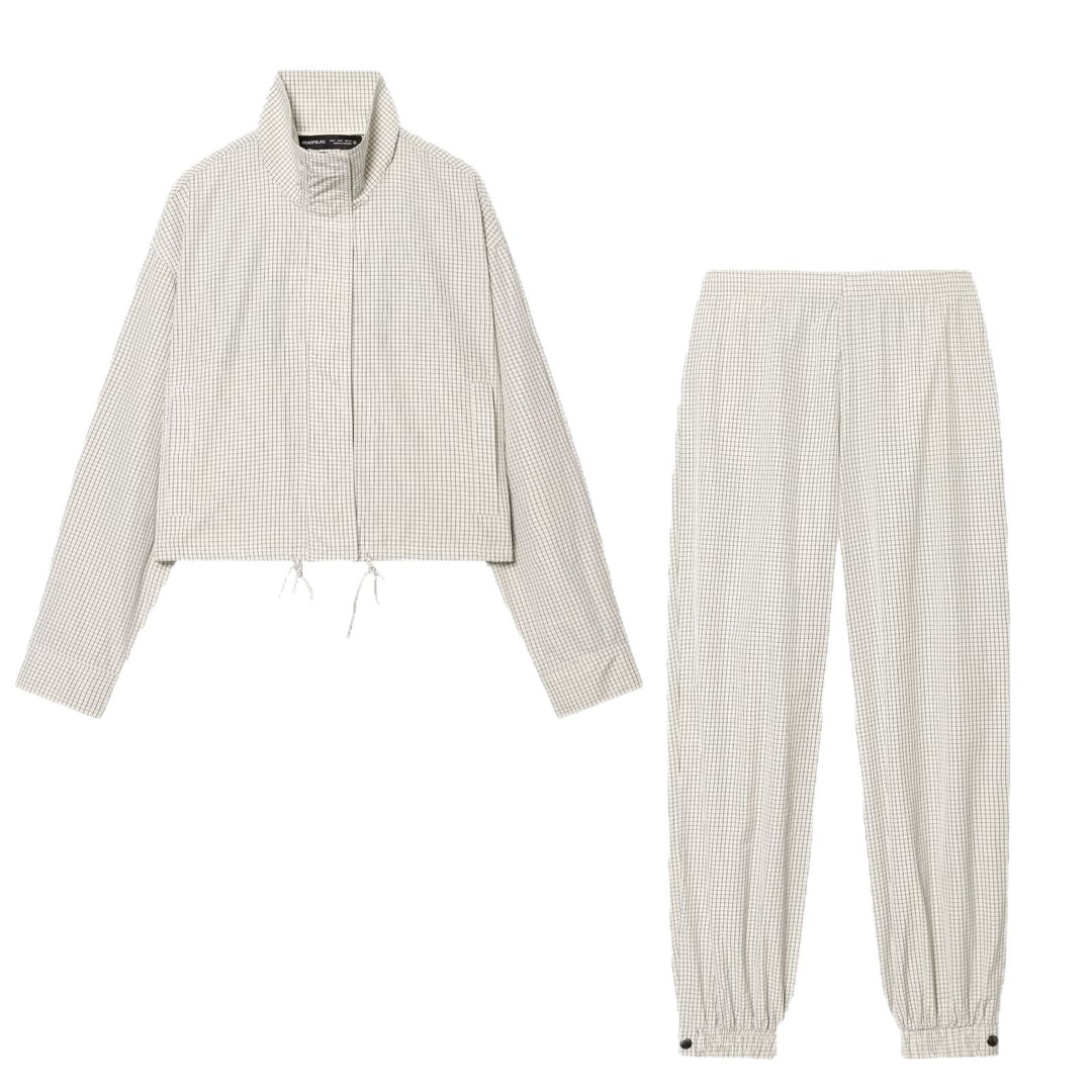 Damen Karierte Relaxed‑Joggerhose mit Gummibund, elastischen Bündchen und Druckknopfmanschetten Drune
