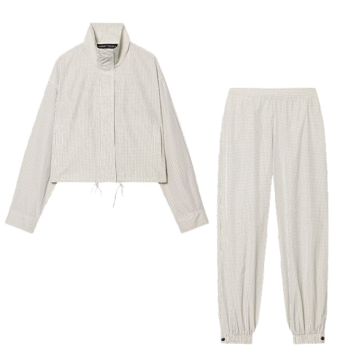 Damen Karierte Relaxed‑Joggerhose mit Gummibund, elastischen Bündchen und Druckknopfmanschetten Drune