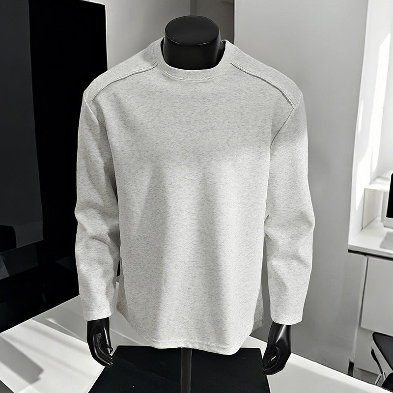 Herren Relaxed-Fit Baumwollmix Crewneck-Sweatshirt mit Raglannähten und melierter Struktur Drune
