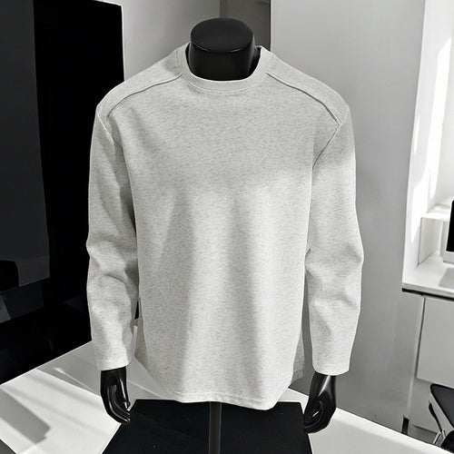 Herren Relaxed-Fit Baumwollmix Crewneck-Sweatshirt mit Raglannähten und melierter Struktur Drune