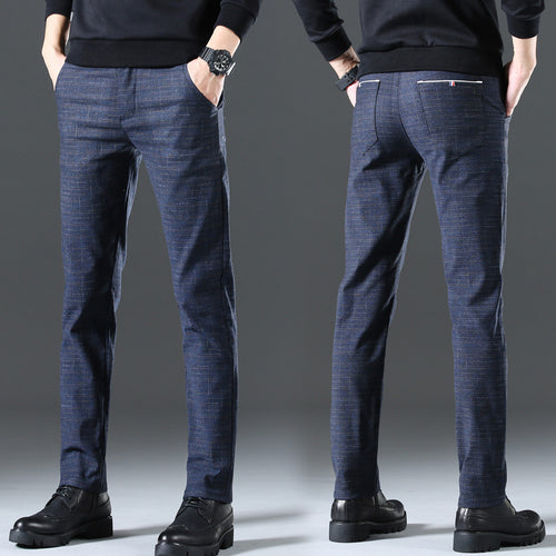 Herren moderne Chinohose mit elastischem Bund und seitlichen Taschen Drune