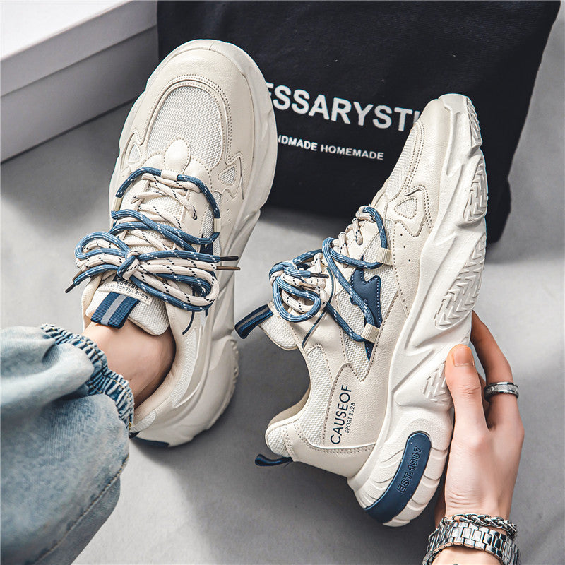 Damen sportliche Chunky Sneakers mit atmungsaktiver Oberflächenstruktur Drune