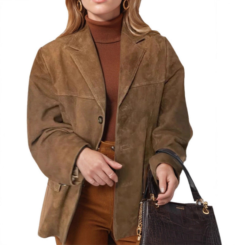 Damen Elegante und gemütliche Blazerjacke Drune