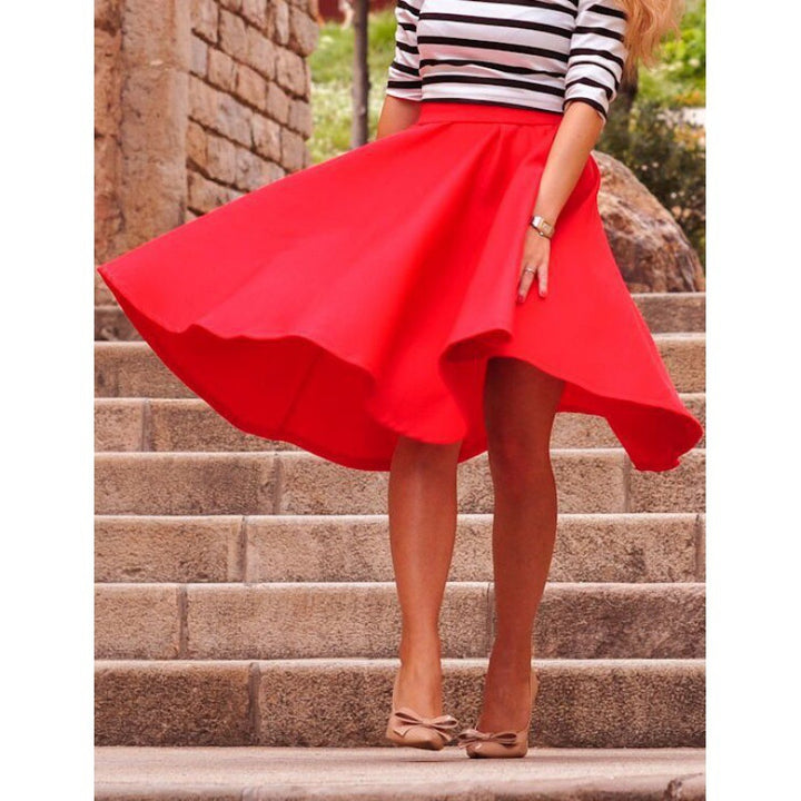 Damen Midi-Rock mit schwingendem Saum und elegantem Design Drune
