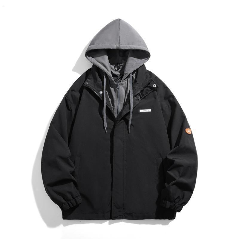 Damen Modische Übergangsjacke mit Kapuze und verstellbaren Bündchen Drune
